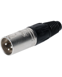 3-poliger XLR kabelstecker mit vernickeltem gehäuse und silber beschichteten kontakten