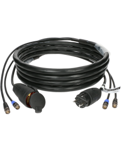 2 x HD-SDI und strom hybrid kabel mit UHD BNC und schuko