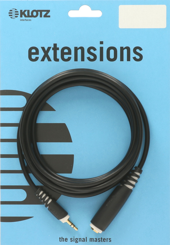 Extension Kabel schwarz 3m, 3,5mm Jack 3p - 6,3mm Socket