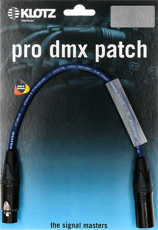pro dmx patch LX4 bl  0,3m, XLR 3p F/M Neutrik sw