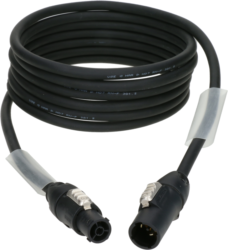 7,5m Power Cable H07RN-F 3G1.5, powerCON TR1 M/F